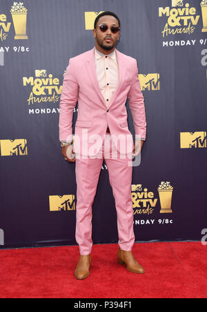 Santa Monica, CA, Stati Uniti d'America. 16 Giugno, 2018. 16 Giugno 2018 - Santa Monica, California - Romeo Miller. 2018 MTV Movie e TV Awards tenutosi a Barker Hangar. Photo credit: Birdie Thompson/AdMedia Credito: Birdie Thompson/AdMedia/ZUMA filo/Alamy Live News Foto Stock