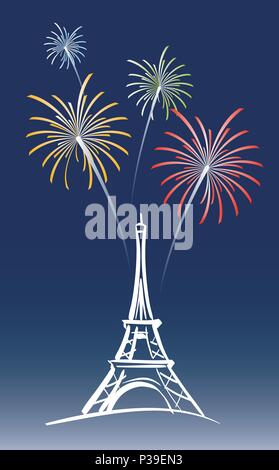 Illustrazione Vettoriale per una proposta di capodanno a Parigi Illustrazione Vettoriale