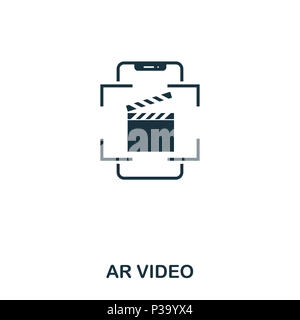 Ar icona Video. Mobile App, stampa, icona del sito web. Semplice elemento cantare. Monocromatico Ar icona Video illustrazione. Foto Stock