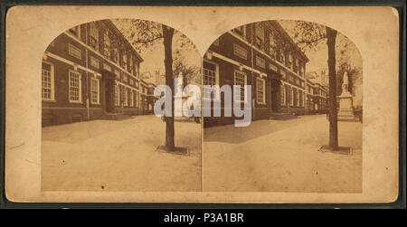 152 Independence Hall e a Washington la statua, da Robert N. Dennis raccolta di vista stereoscopica Foto Stock