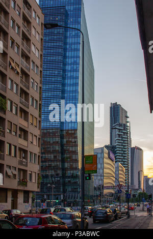 Diamond Tower e il Diamantini edifici progettati da Kohn Pedersen Fox in la Porta Nuova di Milano, Italia Foto Stock