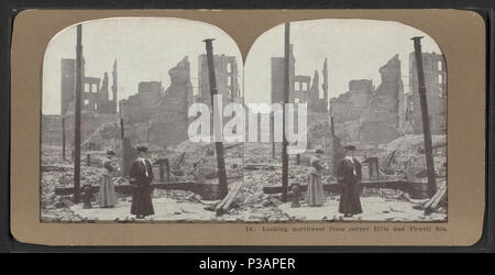 174 guardando verso nord-ovest da angolo Ellis e Powell Sts, da Robert N. Dennis raccolta di vista stereoscopica 2 Foto Stock