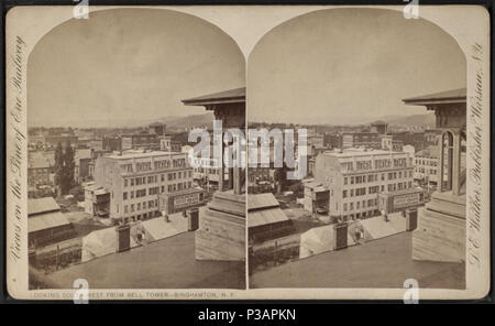 . Guardando verso sud-ovest dalla Torre Campanaria, Binghamton, N.Y. Titolo alternativo: Viste sulla linea della ferrovia Erie. Copertura: 1870?-1885?. Fonte Imprint: 1870?-1885?. Elemento digitale pubblicata 6-14-2006; aggiornato 2-11-2009. 175 guardando verso sud-ovest dalla Torre Campanaria, Binghamton, N.Y, da Walker, L. E., 1826-1916 Foto Stock