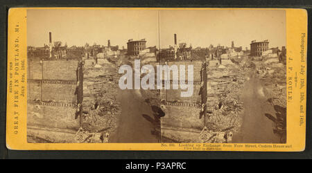 175 cercando di Exchange da Fore Street, Custom House e il City Hall di distanza, da John P. Soule 2 Foto Stock