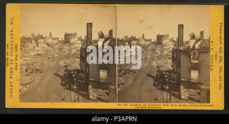 . Ricerca di Exchange da Fore Street, Custom House e Municipio di distanza. Titolo alternativo: Rovine del Grande Incendio di Portland, Me., 4 luglio 1866. 479. Copertura: 1866. Elemento digitale pubblicata 3-9-2006; aggiornato 2-12-2009. 175 cercando di Exchange da Fore Street, Custom House e il City Hall di distanza, da John P. Soule 6 Foto Stock