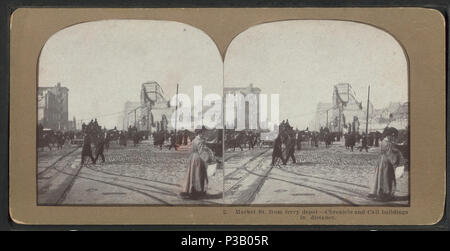 . Market Street, dal deposito di traghetto. Cronaca e chiamare edifici di distanza. Copertura: 1906. Fonte impronta: 1906.. Elemento digitale pubblicata 2-16-2006; aggiornato 2-12-2009. 185 Market Street, dal deposito di traghetto. Cronaca e chiamare edifici di distanza, da Robert N. Dennis raccolta di vista stereoscopica 2 Foto Stock