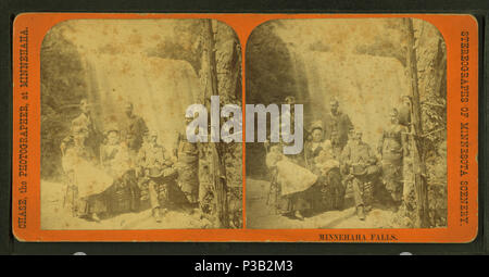 . Cascate Minnehaha. Titolo alternativo: Stereographs del Minnesota scenario. Copertura: 1865?-1903. Fonte Imprint: 1865?-1903.. Elemento digitale pubblicata 6-15-2005; aggiornato 2-13-2009. 192 cascate Minnehaha, da Robert N. Dennis raccolta di vista stereoscopica 7 Foto Stock