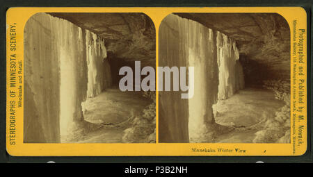 . Minnehaha vista d'inverno. Titolo alternativo: Stereographs del Minnesota scenario. Copertura: 1865?-1903. Fonte Imprint: 1865?-1903.. Elemento digitale pubblicata 6-15-2005; aggiornato 2-13-2009. 192 Minnehaha vista invernale, da M. Nowack 2 Foto Stock