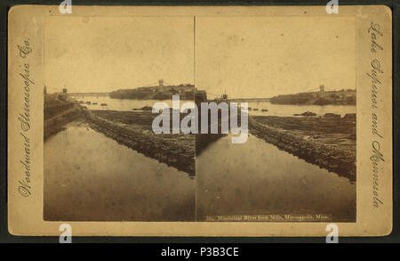 . Fiume Mississippi dal Mills, Minneapolis, Minn. Titolo alternativo: Lago Superiore e del Minnesota, 869. Copertura: 1862?-1920?. Fonte impronta: 1862?-1920?. Elemento digitale pubblicata 6-15-2005; aggiornato 2-13-2009. 194 del fiume Mississippi dal Mills, Minneapolis, DCIM, da stereoscopico Woodward Co. Foto Stock