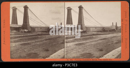 211 Niagara - sospensione ponte, dal lato del Canada, da Soule, John P., 1827-1904 Foto Stock