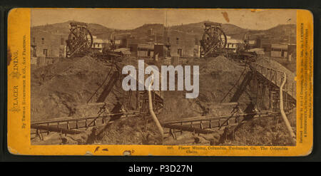 238 Placer Mining, Columbia, Tuolumne Co. Il Columbia rivendicazione, da Robert N. Dennis raccolta di vista stereoscopica Foto Stock
