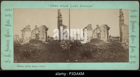 259 Rovine di Fort Ticonderoga. Ethan Allen Gate per Stoddard, Seneca Ray, 1844-1917 , 1844-1917 Foto Stock