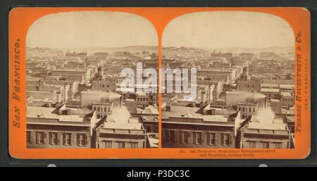 262 San Francisco, da angolo Montgomery Street e Broadway, guardando verso sud, da Thomas Houseworth &AMP; Co. Foto Stock