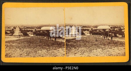 . A sud di Arsenal. Titolo alternativo: vista in lontananza il tabernacolo. Copertura: 1860-1885?. Fonte impronta: Salt Lake City, Utah : C. W. Carter, 1860-1885?. Elemento digitale pubblicata 1-25-2006; aggiornato 2-13-2009. 277 Sud dall'Arsenal, da C. W. Carter Foto Stock