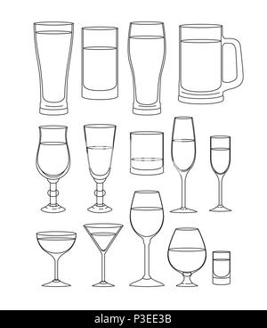 Best drinks set di icone Illustrazione Vettoriale