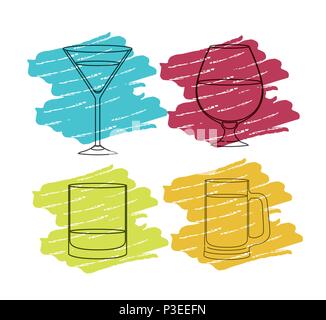 Best drinks set di icone Illustrazione Vettoriale