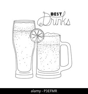 Best drinks set di icone Illustrazione Vettoriale