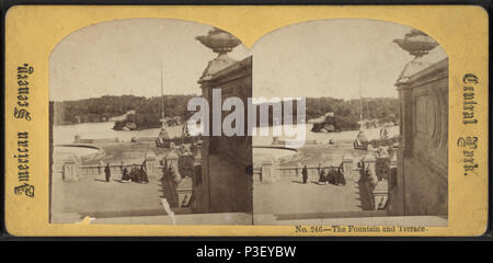 . La fontana e la terrazza. Titolo alternativo: American scenario, Central Park. Copertura: 1860?-1890?. Elemento digitale pubblicata 4-12-2006; aggiornato 6-25-2010. 308 La Fontana e la terrazza, da Robert N. Dennis raccolta di vista stereoscopica Foto Stock