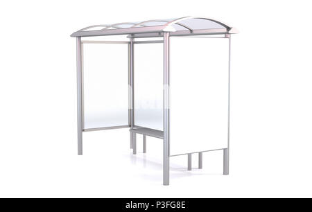 Fermata bus 3d rendering isolati su sfondo bianco Foto Stock