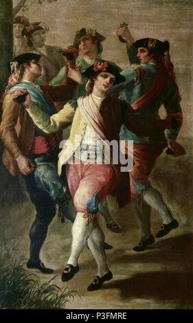 MAJOS BAILANDO - SIGLO XVIII. Autore: Ramon Bayeu y Subias (1746-1793). Posizione: INSTITUTO Valencia De Don Juan-COLECCION, MADRID, Spagna. Foto Stock