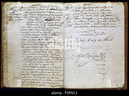 ESCRITO Y AUTOGRAFO EN 1612. Autore: Félix Lope de Vega (1562-1635). Posizione: Academia de la Lengua-COLECCION, MADRID, Spagna. Foto Stock