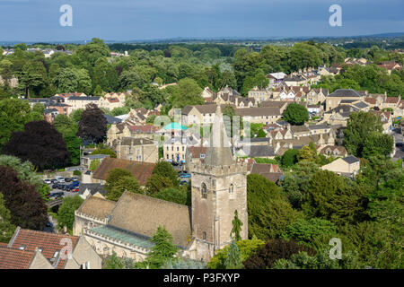 La serata estiva panorama su Bradford on Avon presi da Tory posto. Foto Stock