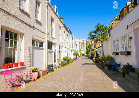 Queen's Gate Mews, South Kensington, Royal Borough di Kensington e Chelsea, Londra SW7, England, Regno Unito Foto Stock