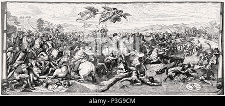 Costantino il Grande nella battaglia di Ponte Milvian il 28 ottobre 312 Foto Stock