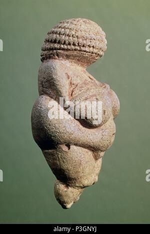 La Venere di Willendorf. Calcare (11,25 cm). Il paleolitico superiore. Wien, Naturhistorisches Museum. Posizione: Kunsthistorisches Museum / Museo de Bellas Artes, WIEN, Austria. Foto Stock