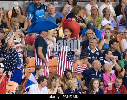 5 maggio 2018: Ventole celebrare la usa provare durante la Emirates serie estate 2018 match tra Stati Uniti Uomini Squadra vs Scozia Uomini Squadra di BBVA Compass Stadium, Houston, Texas . Stati Uniti d'America ha sconfitto la Scozia 30-29 a tempo pieno Foto Stock