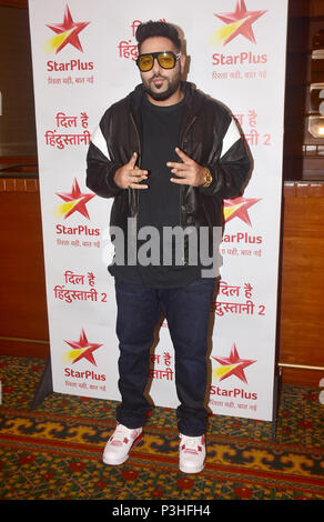 Mumbai, India. Il 18 giugno, 2018. Badshah rapper pongono al lancio di Star Plus il canto nuovo reality show ''Dil Hai stili Hindustani 2'' a hotel JW, Juhu di Mumbai. Credito: Azhar Khan SOPA/images/ZUMA filo/Alamy Live News Foto Stock