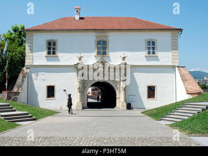 La quarta porta dell'Alba Carolina cittadella, Alba Iulia, Romania Foto Stock