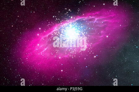 Illustrazione dello spazio profondo ricco di stelle sullo sfondo Foto Stock