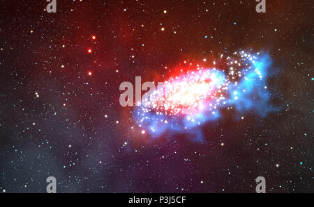 Illustrazione dello spazio profondo ricco di stelle sullo sfondo Foto Stock