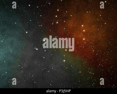 Illustrazione dello spazio profondo ricco di stelle sullo sfondo Foto Stock
