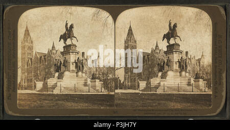 374 Il Monumento a Washington e il Municipio, Richmond, VA, da Robert N. Dennis raccolta di vista stereoscopica Foto Stock