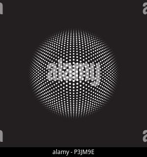 Monocromatico circolare modello a punti vettore con 6 asse radiale linee, punti disposti in un geometic matematica del modello per il design creativo coperchio, poster Illustrazione Vettoriale