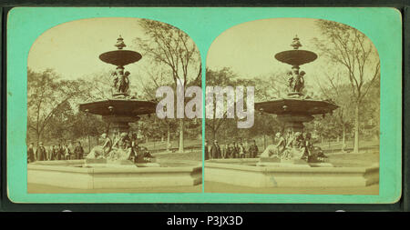 43 Brewer, fontana del Boston Common, da Robert N. Dennis raccolta di vista stereoscopica Foto Stock