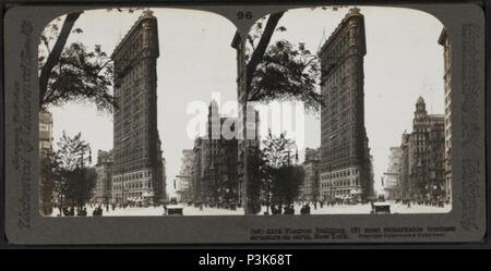 . "" Flatiron Building, la maggior parte notevole struttura aziendale sulla terra, New York. Copertura: [1870?-19]25?. Elemento digitale pubblicata 10-24-2005; aggiornato 2-11-2009. 6 "' Flatiron Building, la maggior parte notevole struttura aziendale sulla terra di New York da Robert N. Dennis raccolta di vista stereoscopica Foto Stock