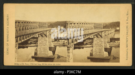 44 Bridge a San Paolo, 1790 piedi lungo, 90 piedi sopra acqua bassa, da Whitney's Galleria Foto Stock