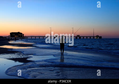 Serata a Jennette è Pier Outer Banks Nag Capo Nord Carolina Beach Foto Stock