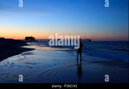 Serata a Jennette è Pier Outer Banks Nag Capo Nord Carolina Beach Foto Stock