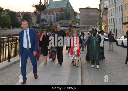 Re del Camerun visita goerlitz e zgorzelec Foto Stock