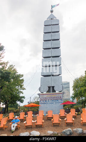 Christopher Columbus monumento di Penn's Landing Philadelphia PA Foto Stock