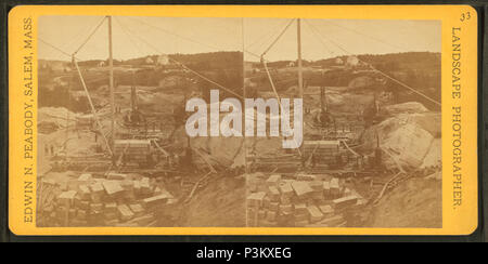 41 Boston opere idriche, Sudbury River condotto, Sezione 10, Waban Valley Bridge, vista guardando verso est mostra le fondazioni, da Edwin N. Peabody Foto Stock