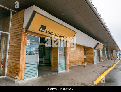 Punta Arenas aeroporto terminal, arrivo ingresso, Patagonia, Cile, Sud America Foto Stock