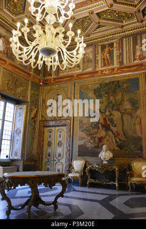 Sala degli Arazzi, conservatore di appartamenti. I Musei Capitolini, istituita nel 1734 come il primo museo, la Piazza del Campidoglio, Capitol Foto Stock