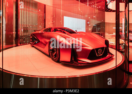 Nissan Sport Concept car con luce rossa Foto Stock