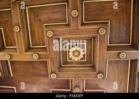 Soffitto a cassettoni in restauratore di appartamenti. I Musei Capitolini, Piazza del Campidoglio, Campidoglio, Roma, Italia. Foto Stock