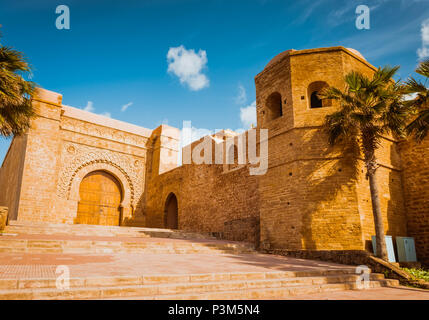 Kasbah di fortezza Udayas a Rabat il Marocco Foto Stock